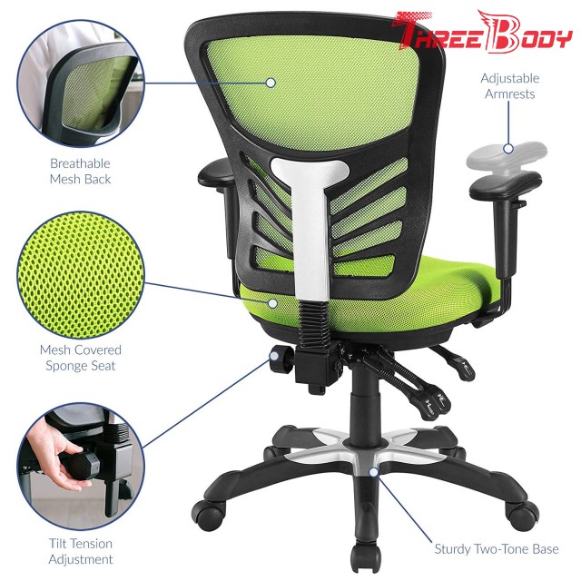 Silla ergonómica verde de la oficina de la malla, silla del servicio administrativo de la malla del juego del ordenador